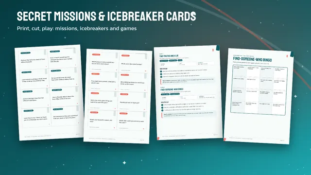 Missions, icebreakers & games